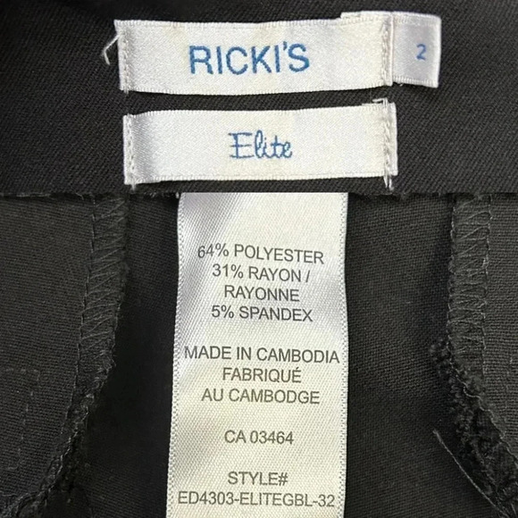 Ricki’s Black Trousers Flare Leg Relaxed Fit Dress Pants Mid  Rise Size 2 - Picture 13 of 16